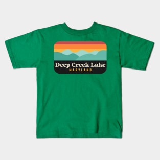 Deep Creek Lake State Park Maryland Retro Vintage Sunset Kids T-Shirt